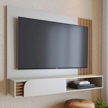Home Suspenso Jurerê Larg. 1.36m Off Matte/Freijó para TV até 55" - Colibri