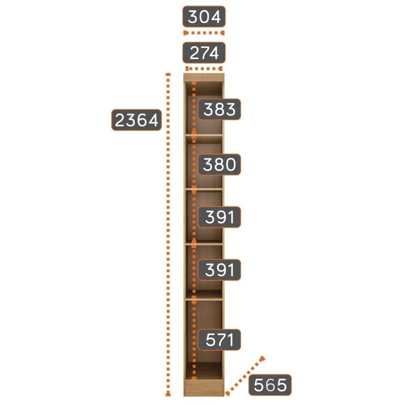 Módulo Cantoneira Rizon 304 Cumaru/Fendi Larg. 0.29m 1 Porta - Novo Horizonte - Imagem 2
