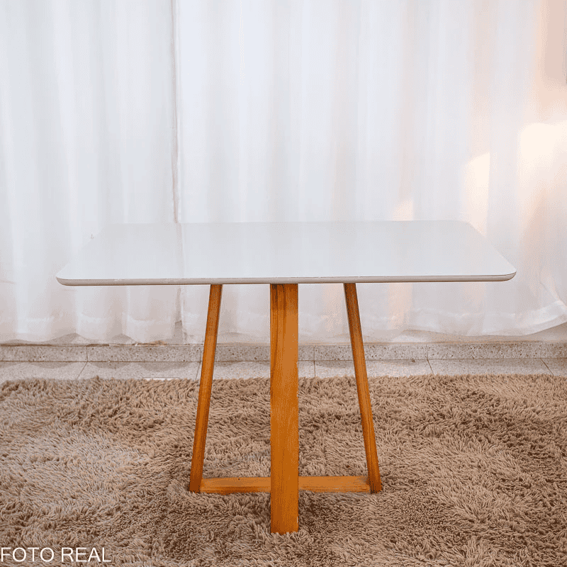Mesa Bali 120×80 Vidro Off/Base Madeira - Minas Plac + 4 Cad. Lisboa Veludo Cinza 507 Madeira Art Assento - Entregue Montada - Imagem 10
