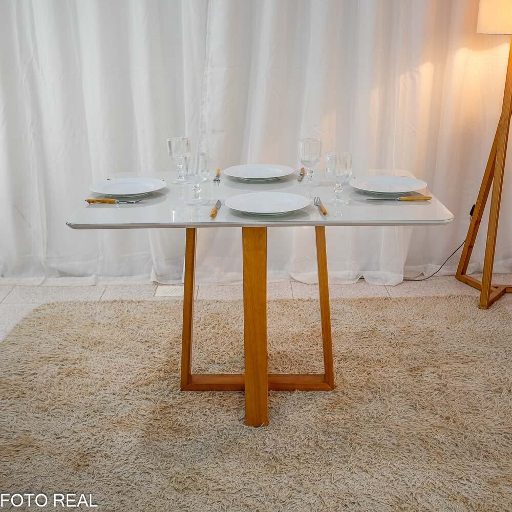 Mesa Pedro Mel Vidro OFF 120×80 4 Cadeiras Genova Veludo Preto 504 Madeira Maciça Art Assento - Entregue Montada - Imagem 6