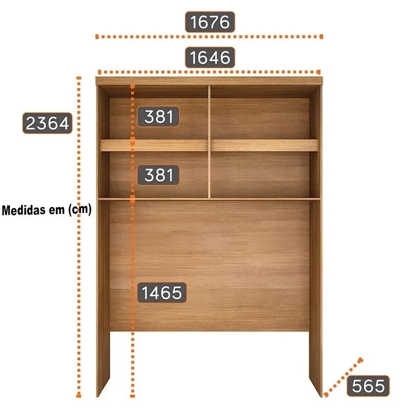 Modulado Queen Cumaru/Fendi Fosco 1 Roupeiro Rizon 4 Pts + 1 Criado Rizon + 1 Aéreo 4 portas Rizon - Novo Horizonte - Imagem 6