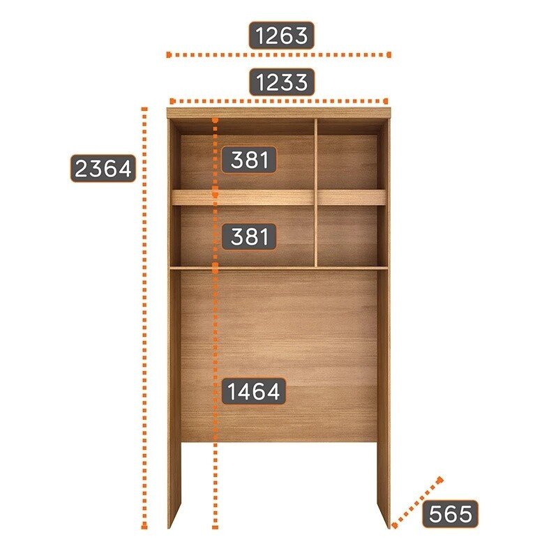 Modulado Solteiro Cumaru/Fendi Fosco 1 Roupeiro Rizon 4 Pts + 1 Criado Rizon + 1 Aéreo 2 portas Rizon - Novo Horizonte - Imagem 5