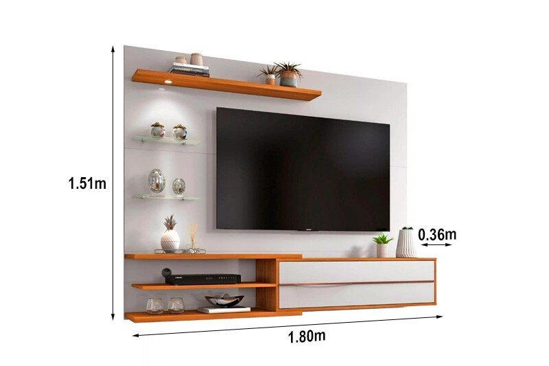 Painel NT 1115 Off White/Frejó C/ Led TV até 60 Polegadas Larg. 1.80m - Notável - Imagem 6