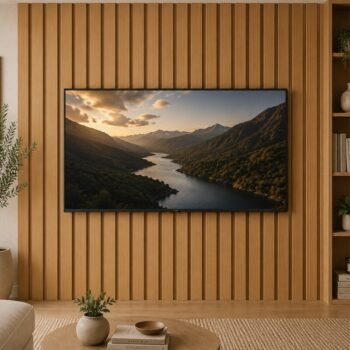Painel Ripado Plus Modular larg. 1.80m Nature para TVs até 75 Polegadas - JB Bechara