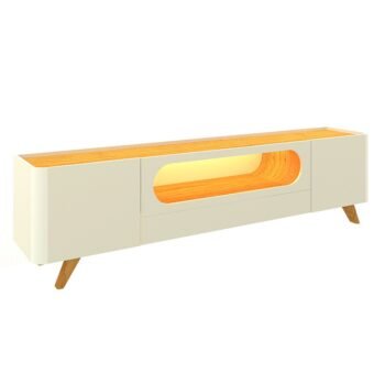 Alternative view of Rack Nobre Larg. 2.10m Off/Naturale C/ Led 100% MDF para TV até 70" - Gelius