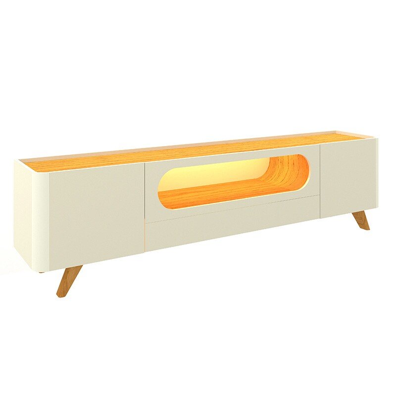 Rack Nobre Larg. 2.10m Off/Naturale C/ Led 100% MDF para TV até 70" - Gelius - Imagem 2