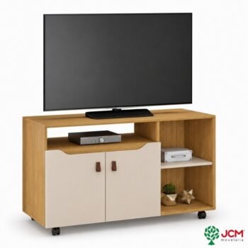 Rack Seleto Larg. 1.21m Cinamomo/Off para TV até 49" - JCM
