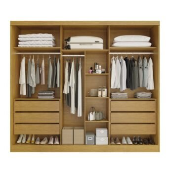 Alternative view of Roupeiro Alvorada 6 Portas larg. 2.70m 100% MDF Nature/Off - Bianchi
