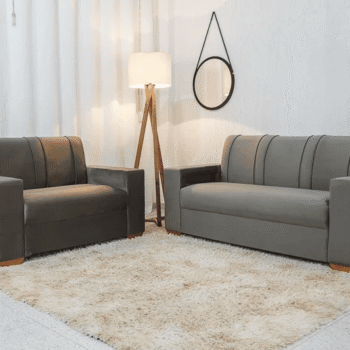 Sofá 3 e 2 lugares Maceió Veludo Cinza 813