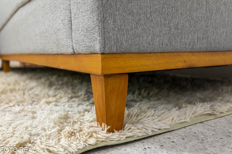 Sofá 3 Lug. Milão C/Chaise Lado Direito Linho Cinza 1008 Larg. 2.30m - Molas Ensacadas - Imagem 5