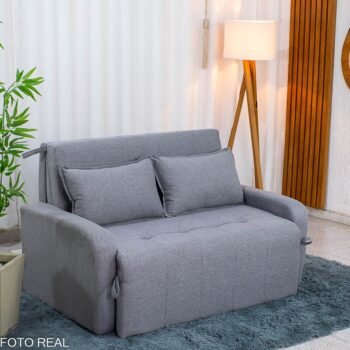 Sofá Cama Amora New Larg. 1.37m Linho Cinza 250/487