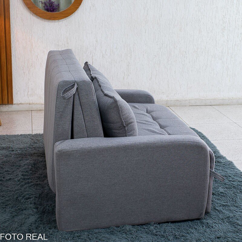 Sofá Cama Amora New Larg. 1.37m Linho Cinza 250/487 - Imagem 12
