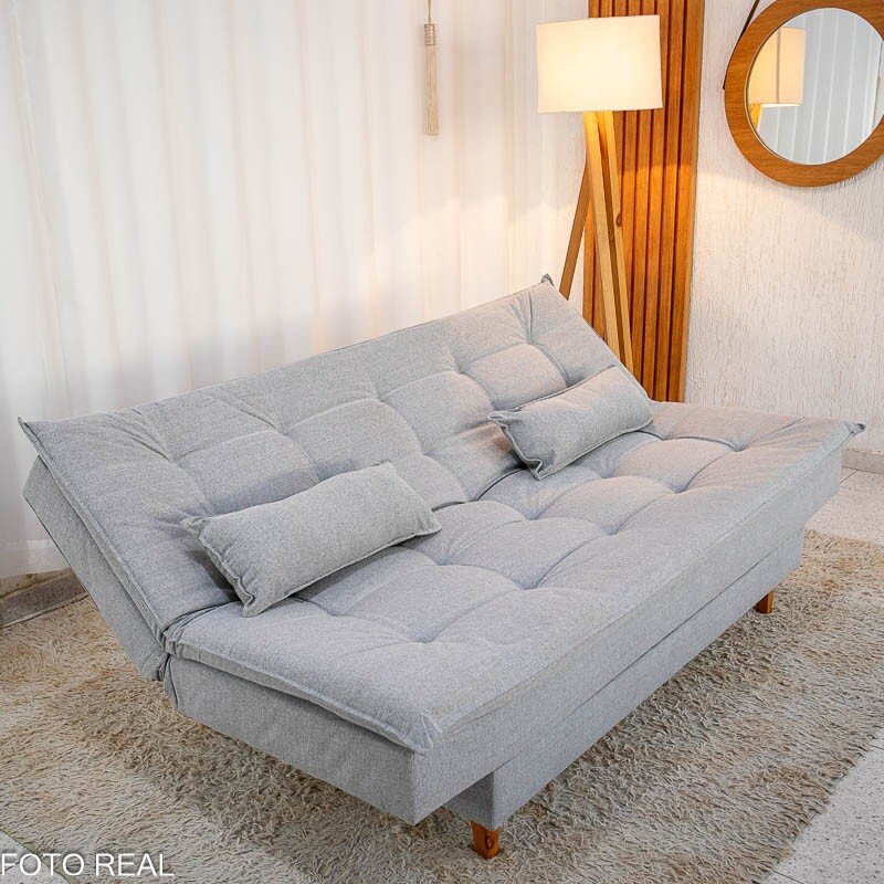 Sofá Cama Premium Linho Cinza 2275 Larg. 1.80m - Imagem 5