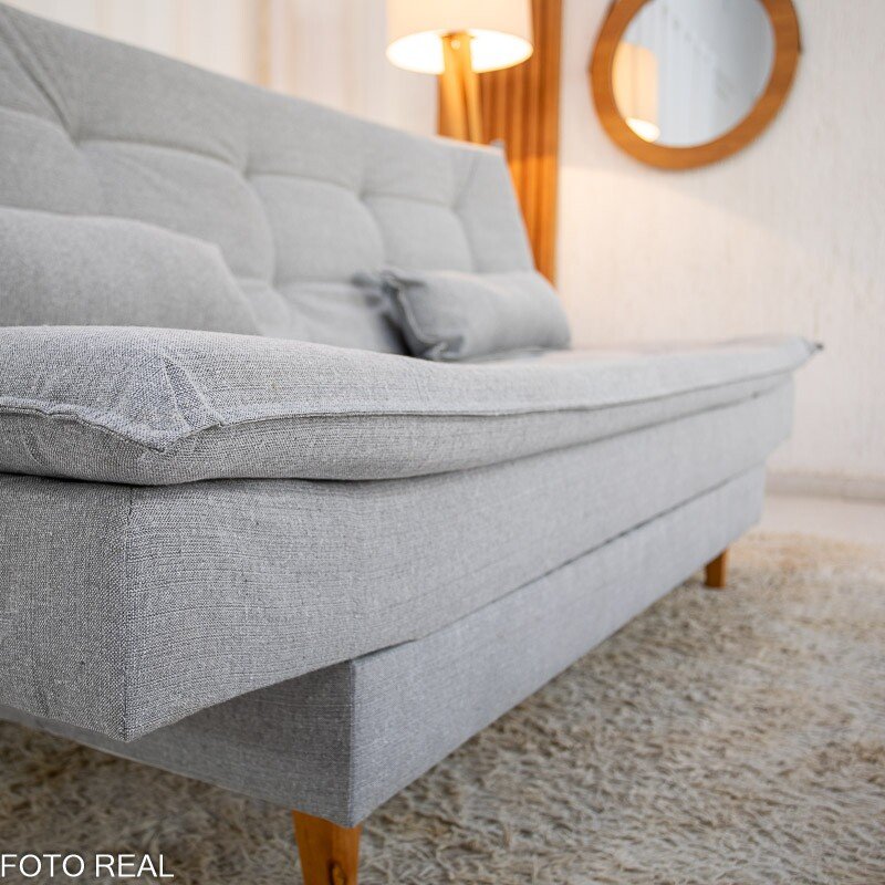 Sofá Cama Premium Linho Cinza 2275 Larg. 1.80m - Imagem 7