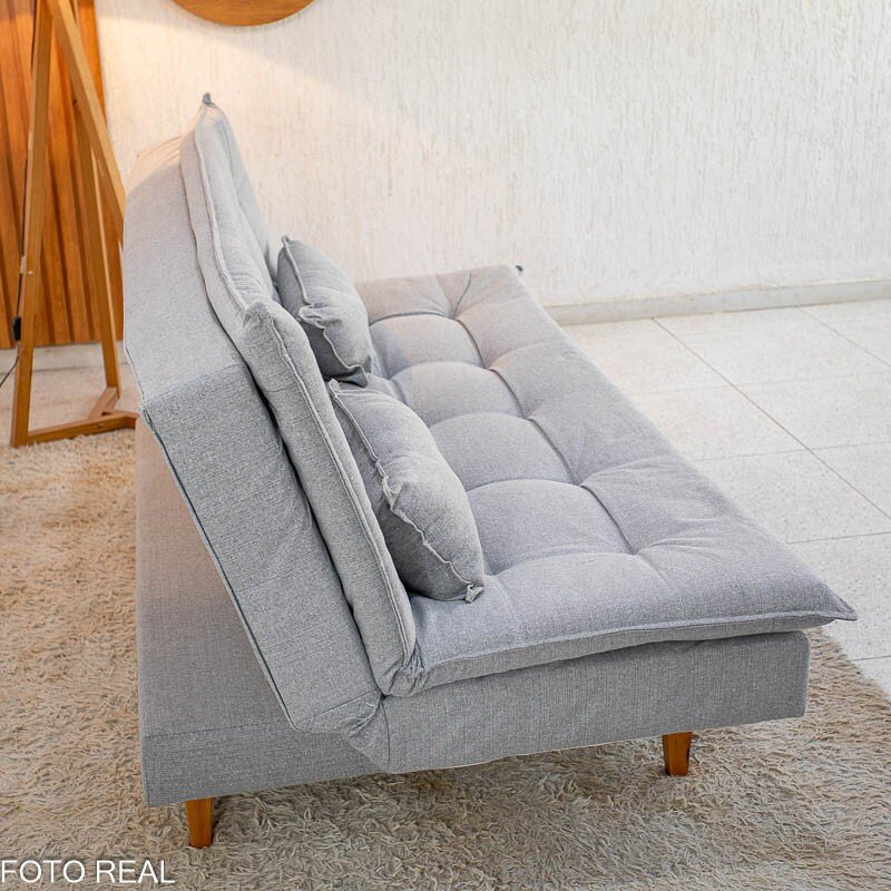 Sofá Cama Premium Linho Cinza 2275 Larg. 1.80m - Imagem 8