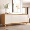 Buffet 4 Portas Liv Cedro/Off White – EDN MÓVEIS