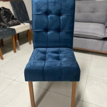 Alternative view of Mesa Graviola BA29 160 (S/Vidro) Canela com 6 Cadeiras Sophia Veludo Azul – KAPPESBERG + WM DECOR