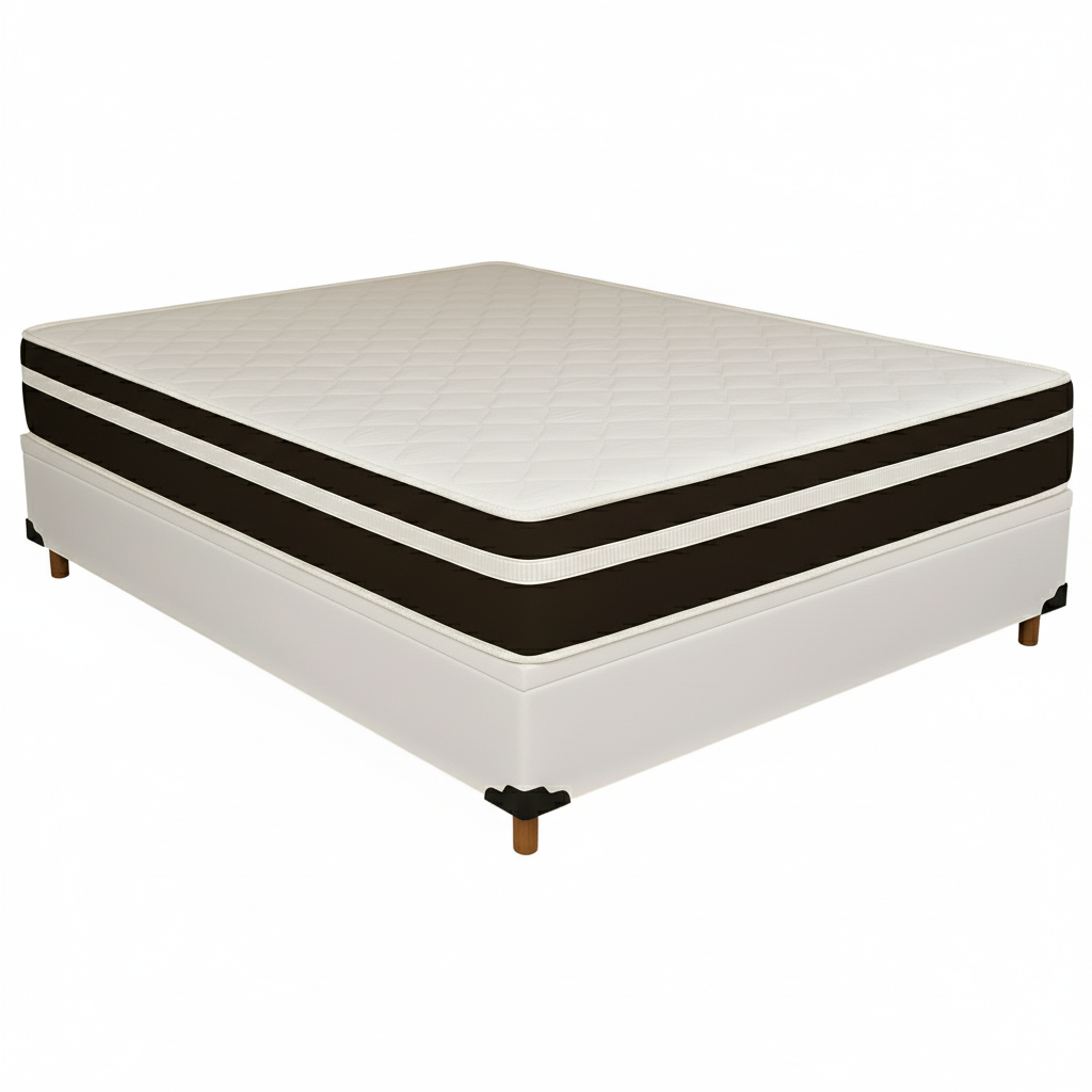 Colchão Casal Bio Classic D33 + Base Box Simples Corino Branco – BIOSTAR/BIOFLEX - Imagem 2