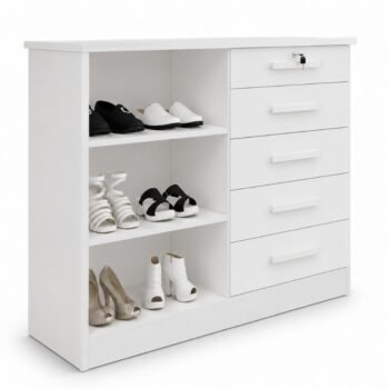 Alternative view of Cômoda New Athos Branco 5 Gavetas e Sapateira Larg. 1.36m - D Doro
