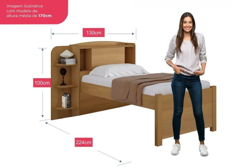 Cama Solteiro Milênio + Cama Auxiliar Solteiro 2 Gavetas Cinamamo D Doro - Imagem 11