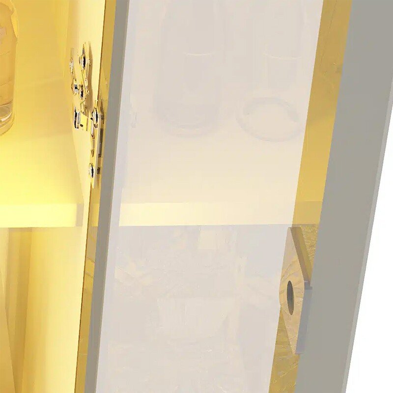 Home Luminare Reflect Larg. 2.93m Off White/Naturale C/LED e Espelho TV de até 85" - Gelius - Imagem 6
