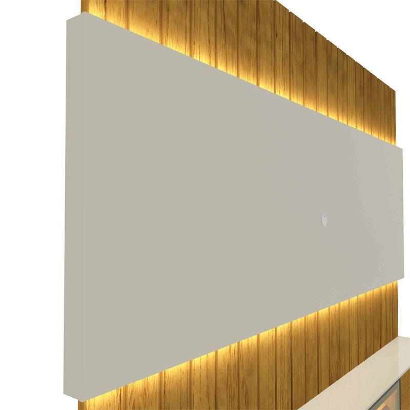 Home Suspenso Soberano Reflecta Larg. 2.30m Nature/Off C/Led 100% MDF para TV até 85" - Gelius - Imagem 6