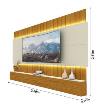 Alternative view of Home Suspenso Soberano Ripado TV até 85 Polegadas Larg. 2.60m C/LED Naturale/Off Gelius