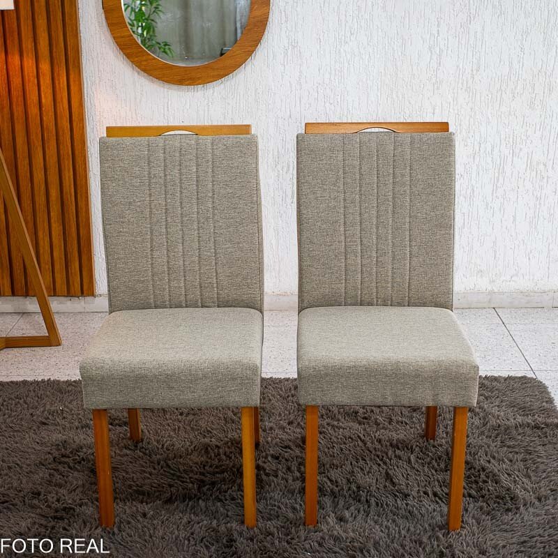 Mesa de Jantar Moscou 90x90 Vidro Off/Base Cinamomo + 4 Cad. Atlanta Linho Bege Cru Madeira Minas Plac - Entregue Montada - Imagem 9