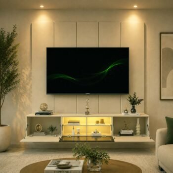 Alternative view of Painel Realce Larg. 2.20m Off + Nicho Luminare Larg. 2.15m Off C/Led Para TV's 85 Polegadas - Gelius